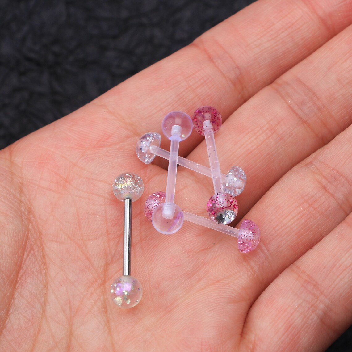 14g Acrylic Nipple piercing retainers clear straight Etsy
