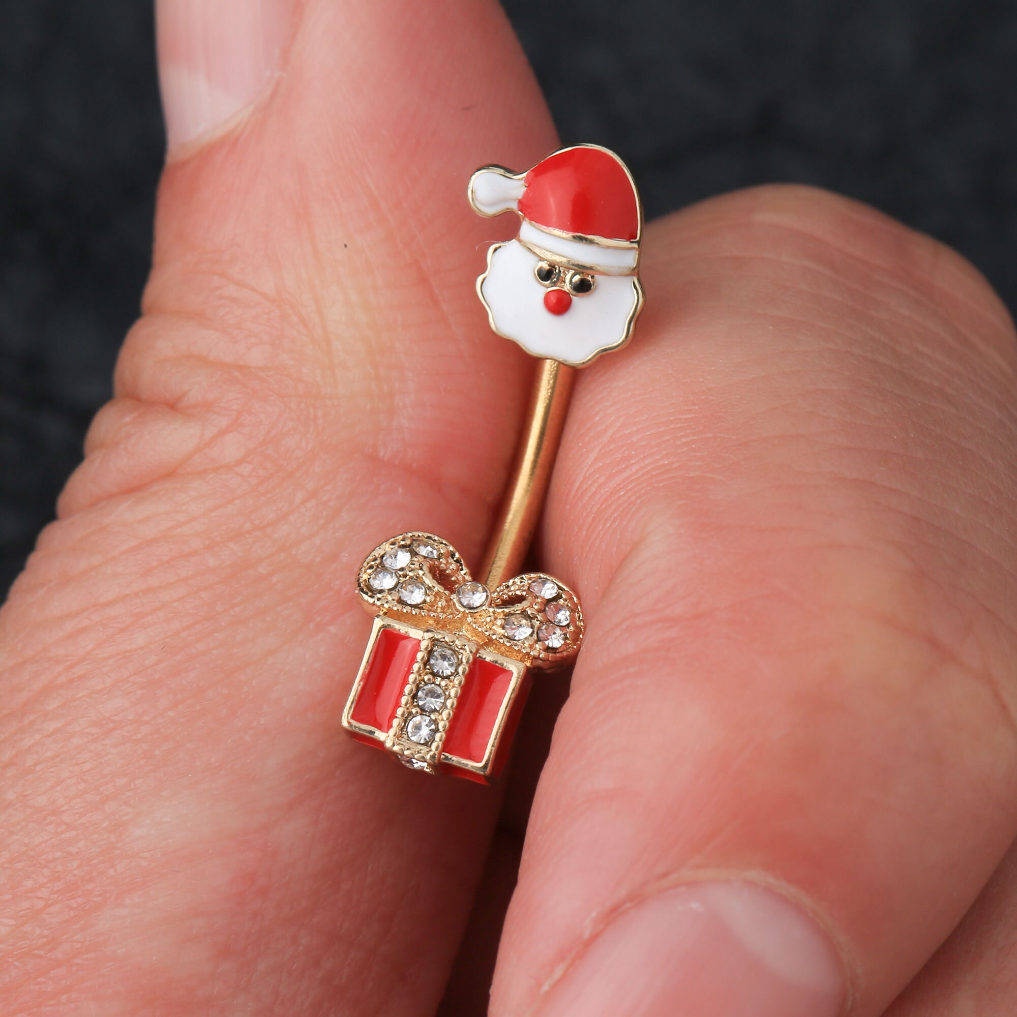 14G Santa Christmas Belly Button Jewelry/belly Button Etsy