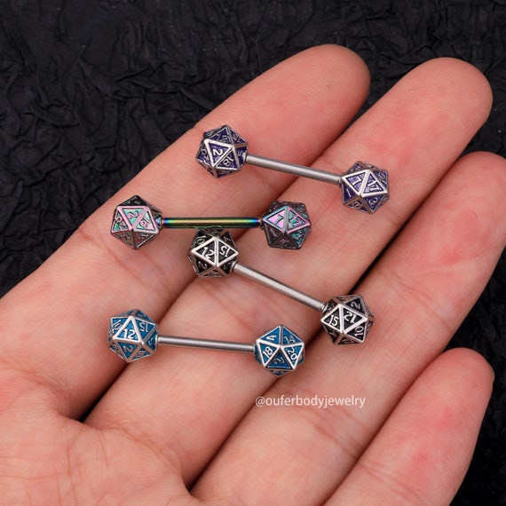14g Dice Nipple Rings nipple Barbells nipple Jewelry barbell