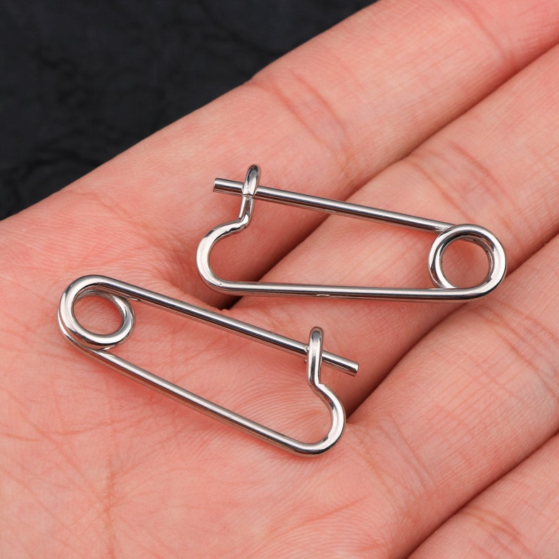 2pcs 316L Stainless Steel 14G Safety Pin Nipple Barbell Etsy