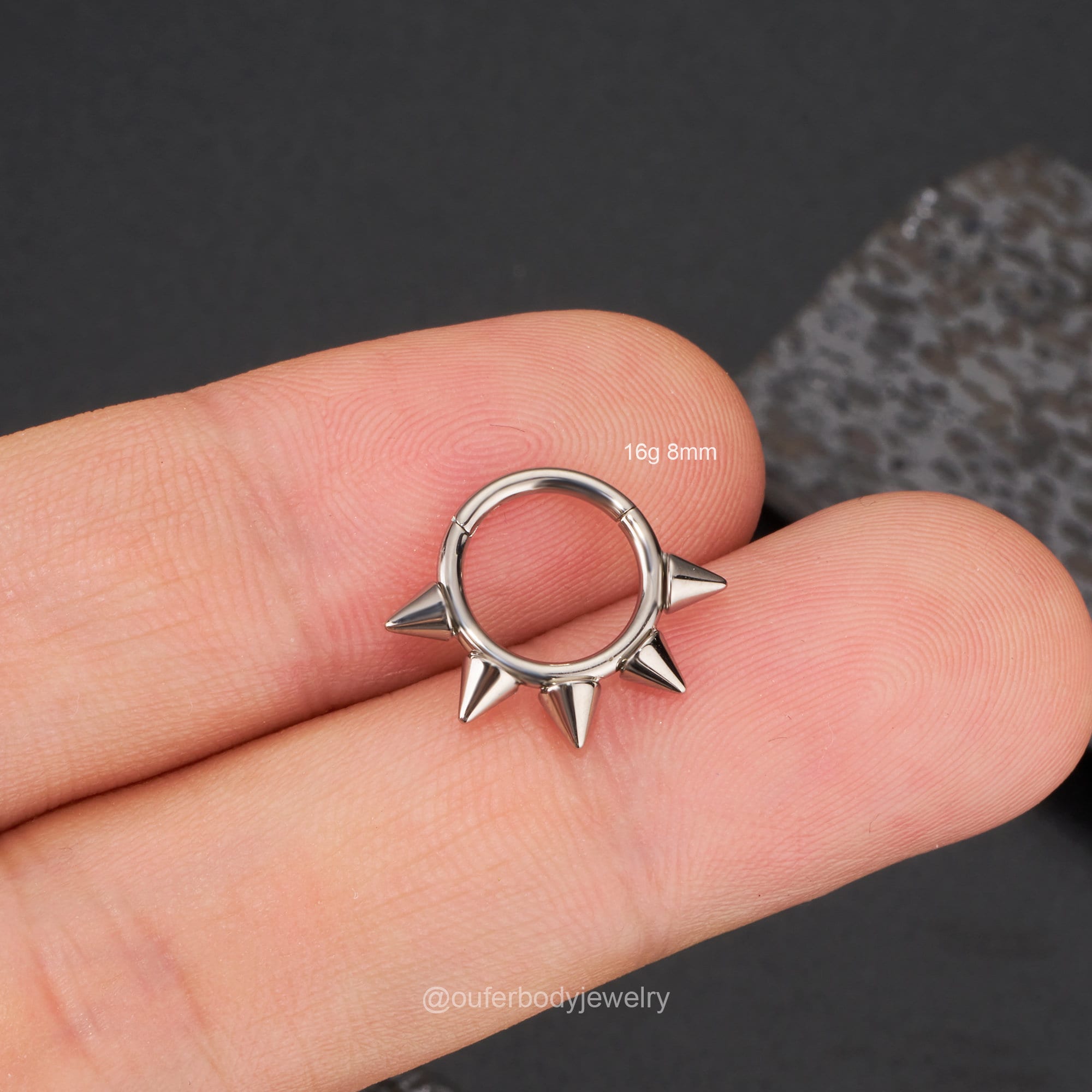 16G Implant Titanium Spike Septum Ring/nose Ring/daith Hoop/hinged