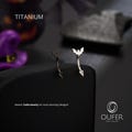 Halloween Bat Rook Earring,16G Implant Grade Titanium Eyebrow Ring,Black/Silver Vertical Labret,Gothic Cartilage Piercing,Bat Curved Barbell