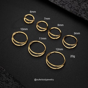 20G Doppel Hoop Nasenring Silber Gold/Knorpel Hoop/Conch Ohrring/Daith Ring/Tragus Schmuck/Helix Hoop/Hoop Ohrring/Earlobe Ohrringe/Geschenke Gold