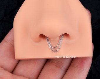 16G Fadenloses Ende Septum Kette/Knorpel Ohrring/Helix Ohrring/Conch Ohrring/Septum Piercing/Septum Ring/Barbell Piercing/Geschenk für sie