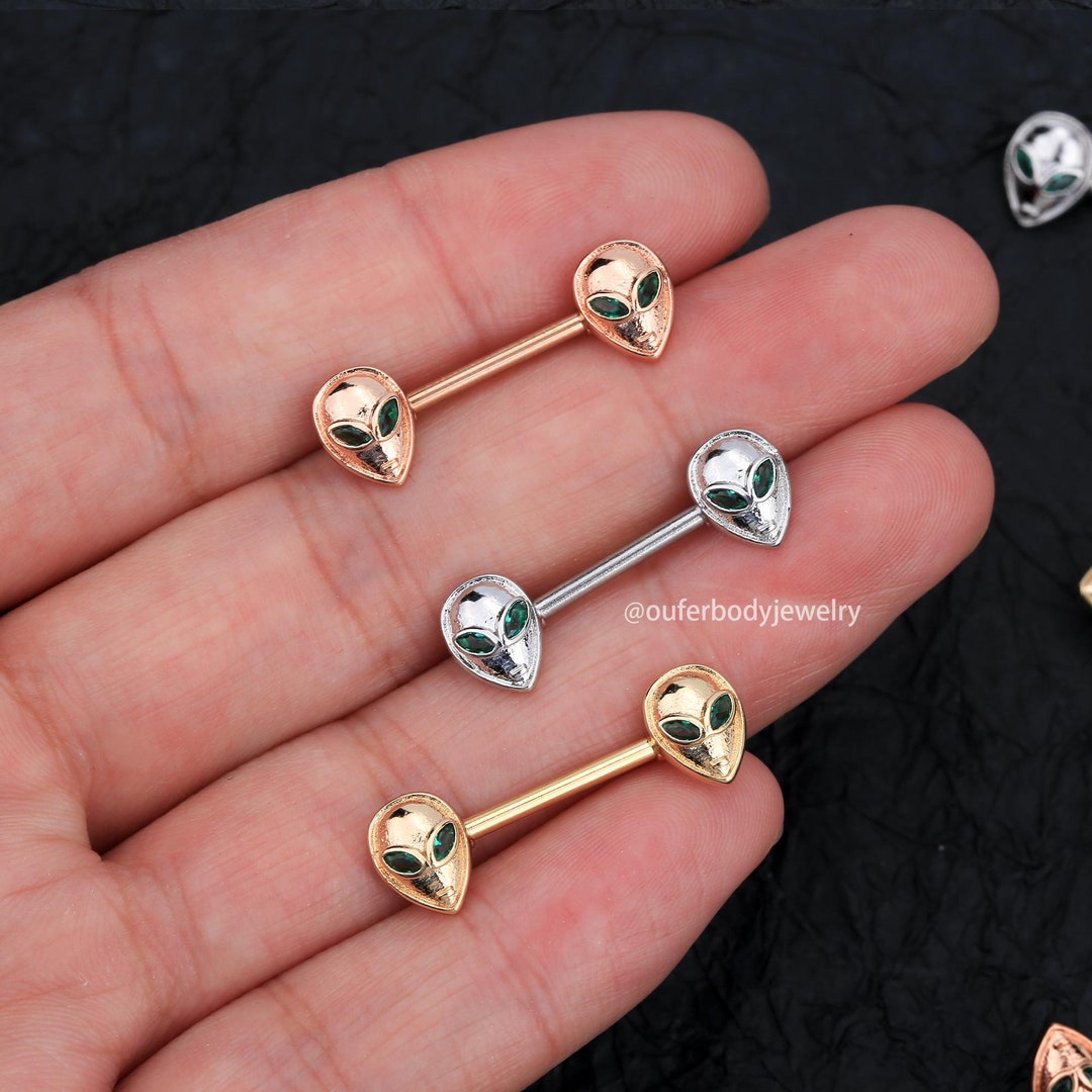 316L Stainless Steel 14G Alien Nipple Ring/nipple Barbells/nipple Piercing/nipple Jewelry