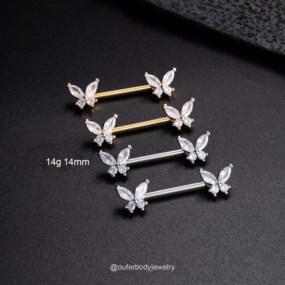 Paula & Fritz® Fake Brustwarzen-Piercing Brustpiercing Frau Maenner