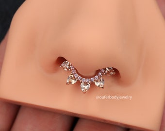 16G CZ Septum Ring/Daith Hoop Earring/Tragus Jewelry/Cartilage Hoop/Hoop Earrings/Lobe Earring/Helix Earring/Septum Jewelry/Gift For Her