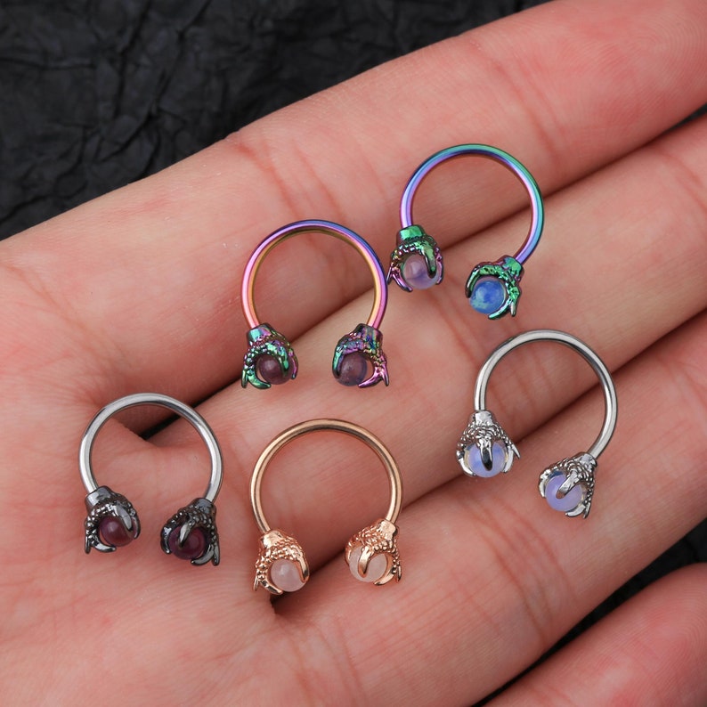 16G Dragon Claws Cartilage Earring/Septum Ring/Tragus Earring/Daith Earring/Septum Piercing/Conch Earrings/Gift For Her/Hoop Earring/Minimal 