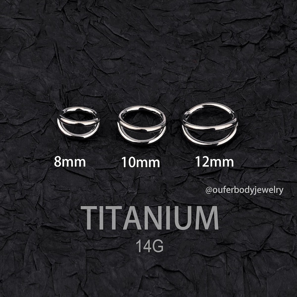 14G チタン製ダブルフープノーズリング/セプタムフープ/軟骨フープ/コンクピアス/ダイスリング/トラガスフープ/ヘリックスフープ/軟骨ピアス