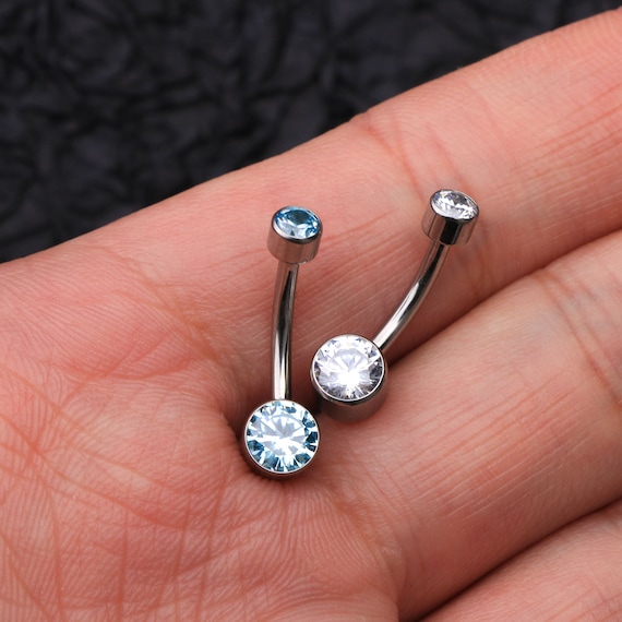 Dangle belly button ring simple and girly titanium 14G