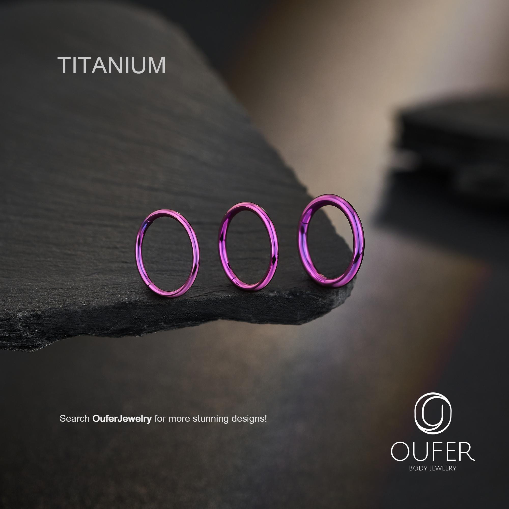 Purple Anodized F136 Titanium Clicker Hoop – Implant Grade Hinged