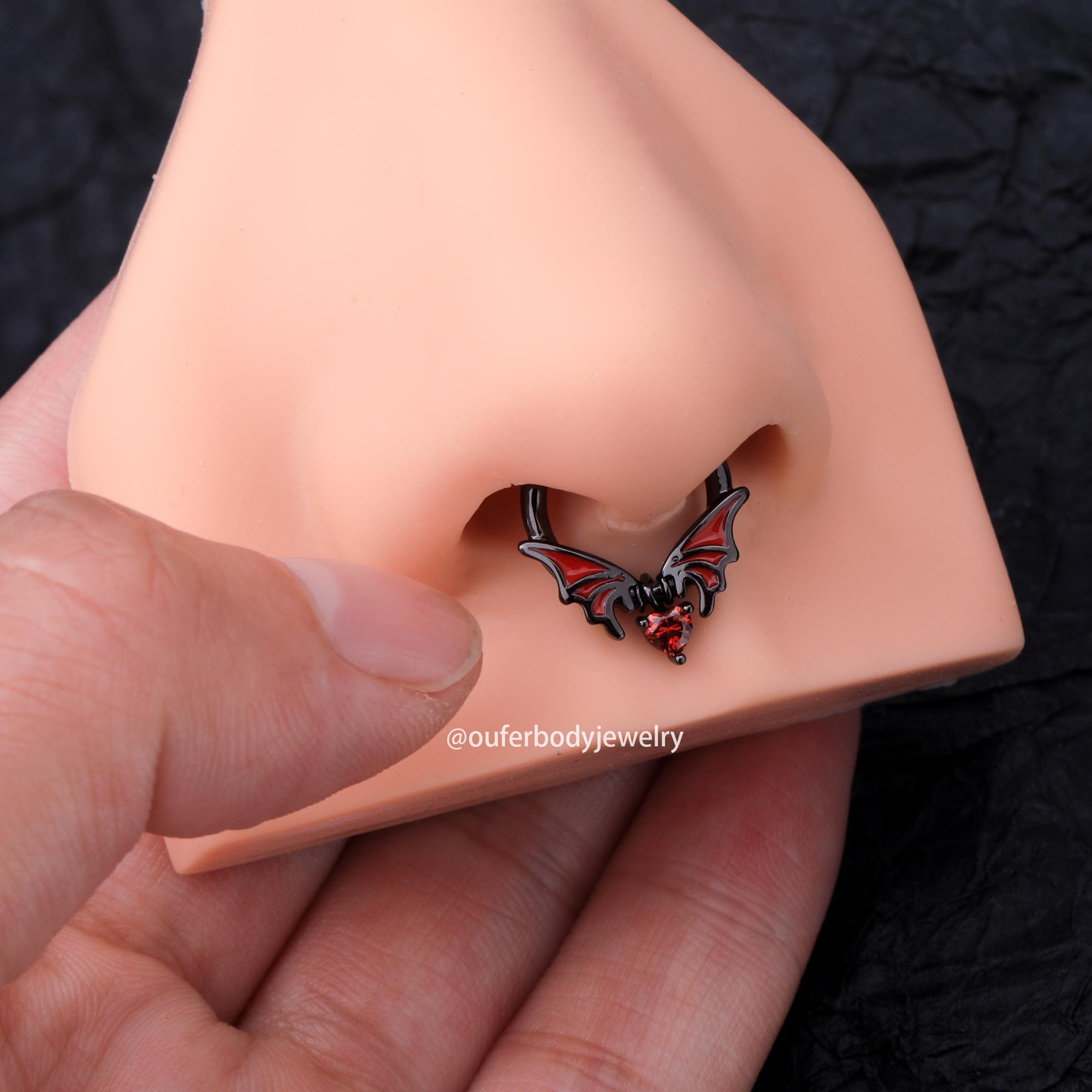 16G Bat Halloween Septum Ring/Daith Hoop/Conch Hoop/Tragus Hoop/Helix Hoop/Spooky Jewelry/Hoop Earrings/Cartilage Earrings/Gift for her