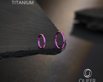 Purple Anodized F136 Titanium Clicker Hoop – Implant Grade Hinged
