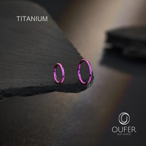 Purple Anodized F136 Titanium Clicker Hoop – Implant Grade Hinged