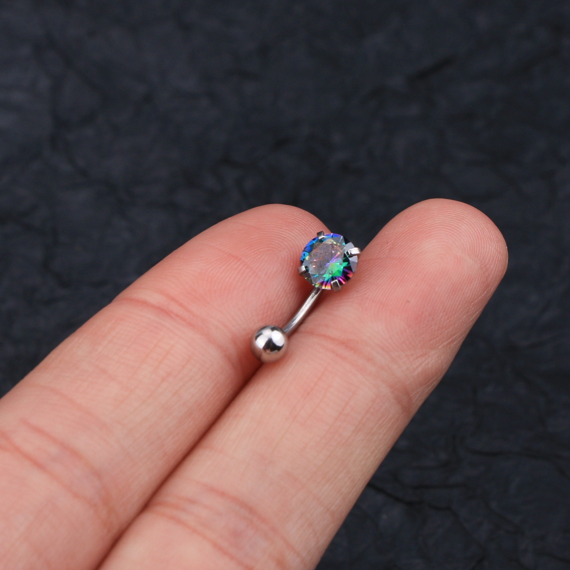 Surgical Steel Eyebrow Curved Barbell/ Externally Threaded Etsy