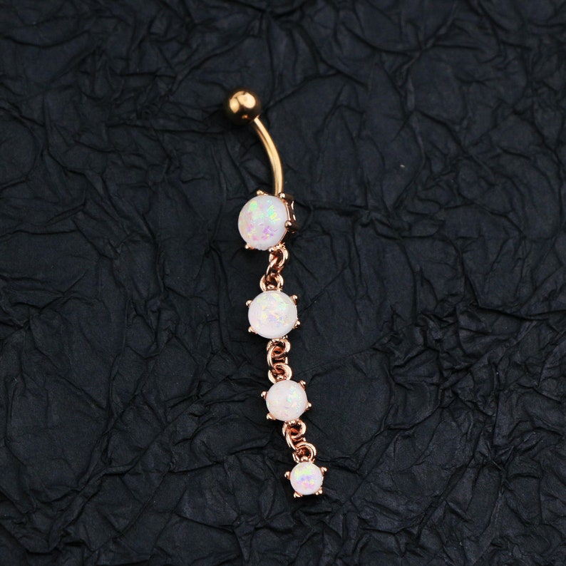 Opal Navel Piercing Summer Belly Button Ring Etsy