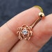 14ga 316L Stainless Steel CZ Filigree Belly Button Ring/Navel Ring/Belly Jewelry/Belly Piercing/Floral Belly Button Jewelry/Gift For Her 
