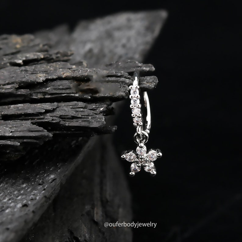 20G hängande näsring/hjärta/blomma/krona/stjärna örhängen/tornörhängen/helixring/hängande cz-ringar/näspiercing/näsborresmycken/presentset bild 9