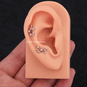 16G Celetial Zodiac Cartilage Earring Studs/Constellation Stud earrings/Horoscope Earrings/Conch Earrings/Helix Studs/Mother's Day Gift image 10