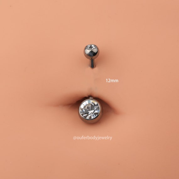 14G Round Dangle Double Belly Button Piercing Ring – OUFER BODY