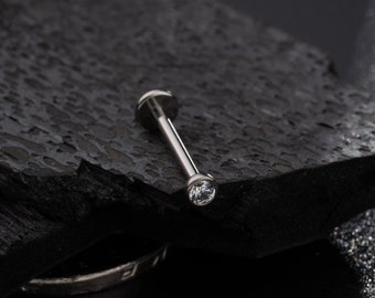 Labret Piercing Jewelry FUNRUN JEWELRY 9Pcs 16G Cartilage Stud Earring For Women 316L Stainless Steel Top Screw Flat Back Earrings Butterfly Moon Snake Flower Cute CZ Cartilage Earrings Helix Tragus Daith Piercing