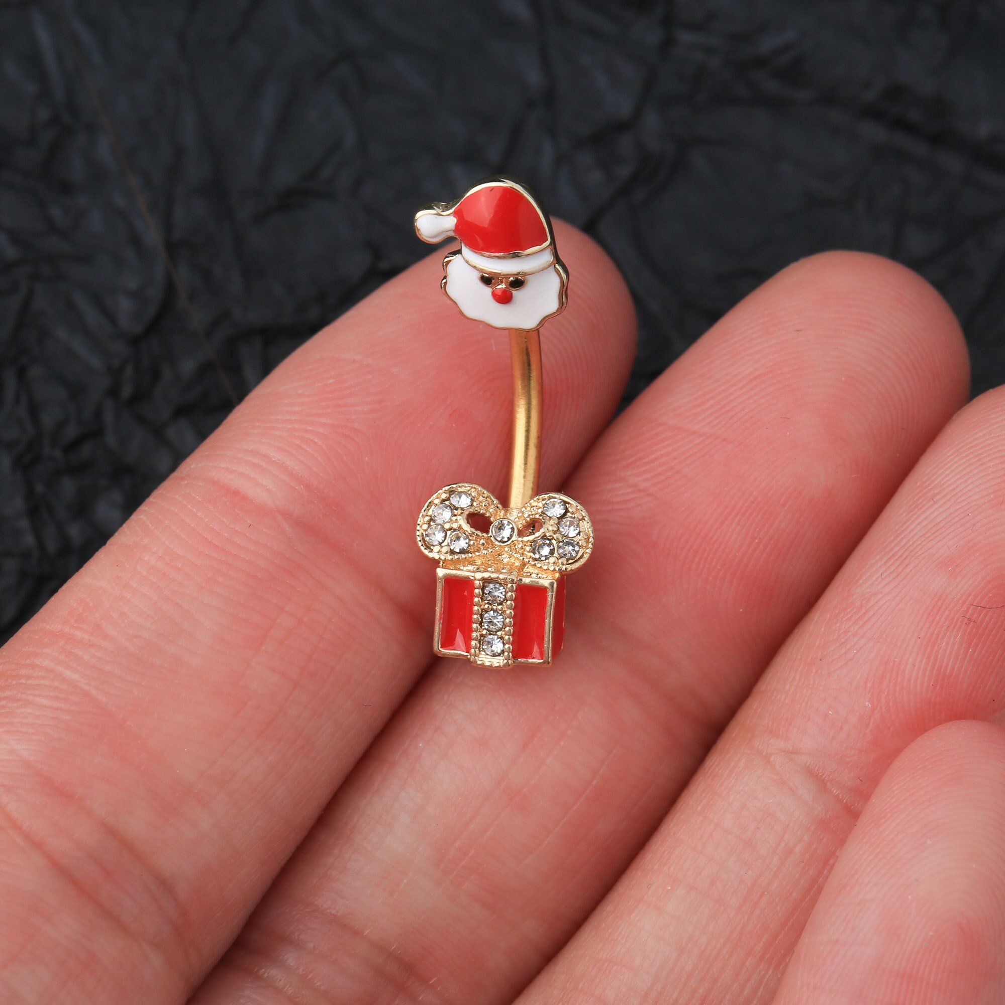 14G Santa Christmas Belly Button Jewelry/belly Button Etsy