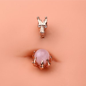14G 316L Stainless Steel Dragon Opalite Belly Button Ring/Navel Ring/Belly Piercing/Navel Ring/Belly Button Jewelry/Valentines Gift For Her