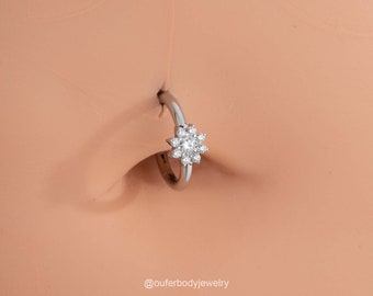 14G フラワーへそピアス/ベリーフープリング/軟骨ピアス/ヘリックス