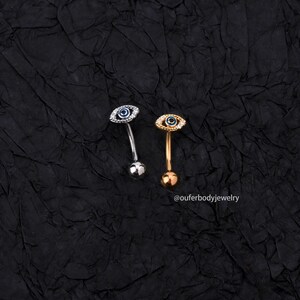 16G Evil Eye Eyebrow Ring/rook Barbell/curved Barbell/rook Earring/rook ...