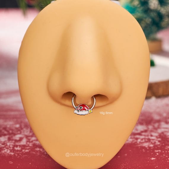 Piercing A Forma Di Babbo Natale – Set 6 Pezzi In Acciaio Inox 16G, Per Labbra, Elice, Trago