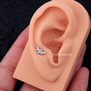 Tiny CZ Climber Stud Earring/Cartilage Stud/Small Stud Earrings/Helix Stud/Conch Stud/Minimalist Earrings/Lobe Stud Earrings/Birthday Gift