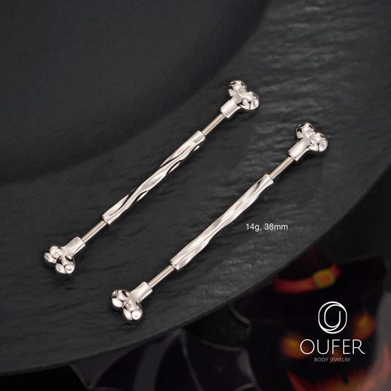 8Pcs Acryl Industriële Barbell Oorbellen voor Vrouwen 38mm Lichtgewicht