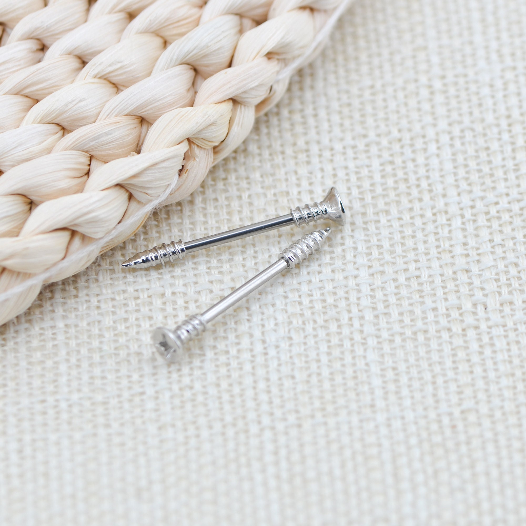 2PCS 14G Screw Nipple Rings Surgical Steel NIPPLE RING Etsy