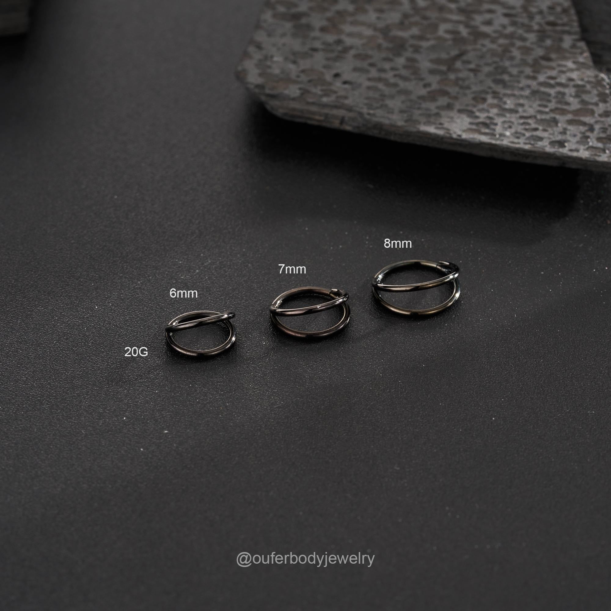 MODRSA Nep-neusringen nep-neuspiercings neppiercings: zilver nep septum piercing niet-doorboorde clip op neusring piercing sieraden, Roestvrij staal