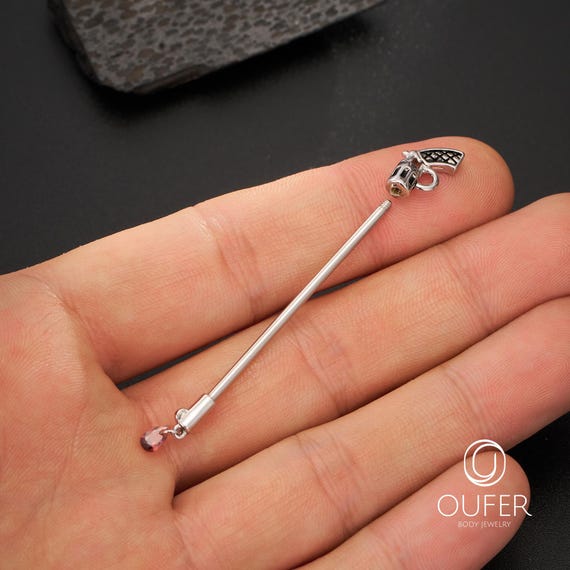 AZARIO LONDON G23 Grade Titanium 14 Gauge Rechte Barbell met Bal Industriële Piercing, 24mm Length - 6mm Ball, G23 Grade Titanium, Geen edelsteen