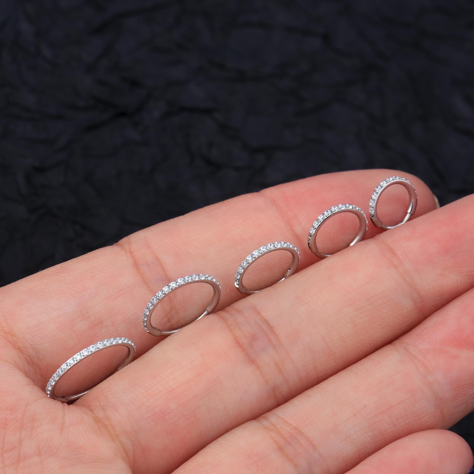 OUFER Orecchino Helix Acciaio 316L - Piercing Cartilagine 16G 10mm Con Chiusura A Cerniera - Foto 5