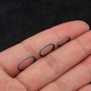 20g Black Cartilage Hoop, Nose Hoop, Helix Hoop, Lobe Earring Hoop, Conch Hoop Ring, Tiny Huggie Hoop Earrings, Tragus Hoop, Belly Hoop