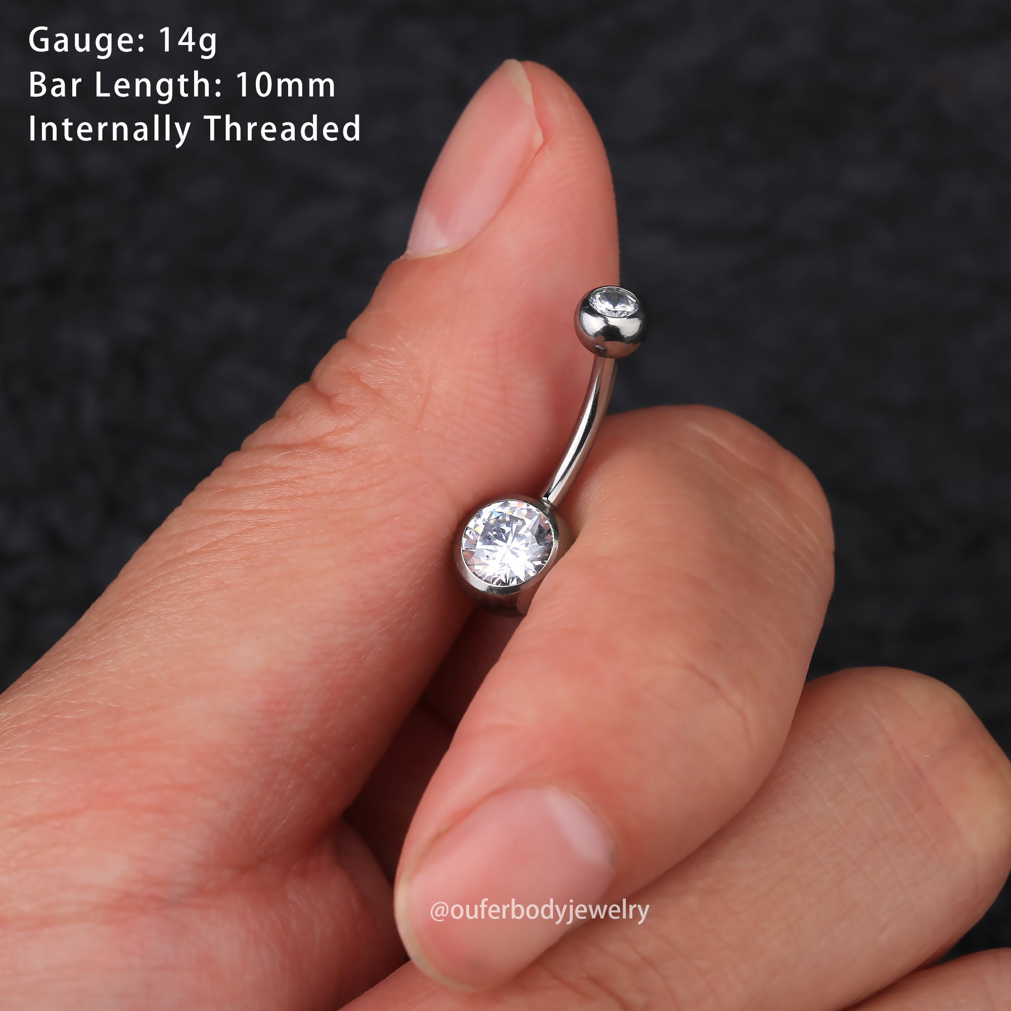 1 Pezzo Anello Per Ombelico Da 14G, In Acciaio Chirurgico - Foto 4