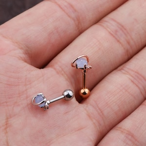 16G Silver and Rose Gold Cartilage Stud/Helix Studs/Rook Studs/Tragus Stud/Cartilage Studs/Cartilage Earrings/Tragus Jewelry/Minimalist Rose Gold