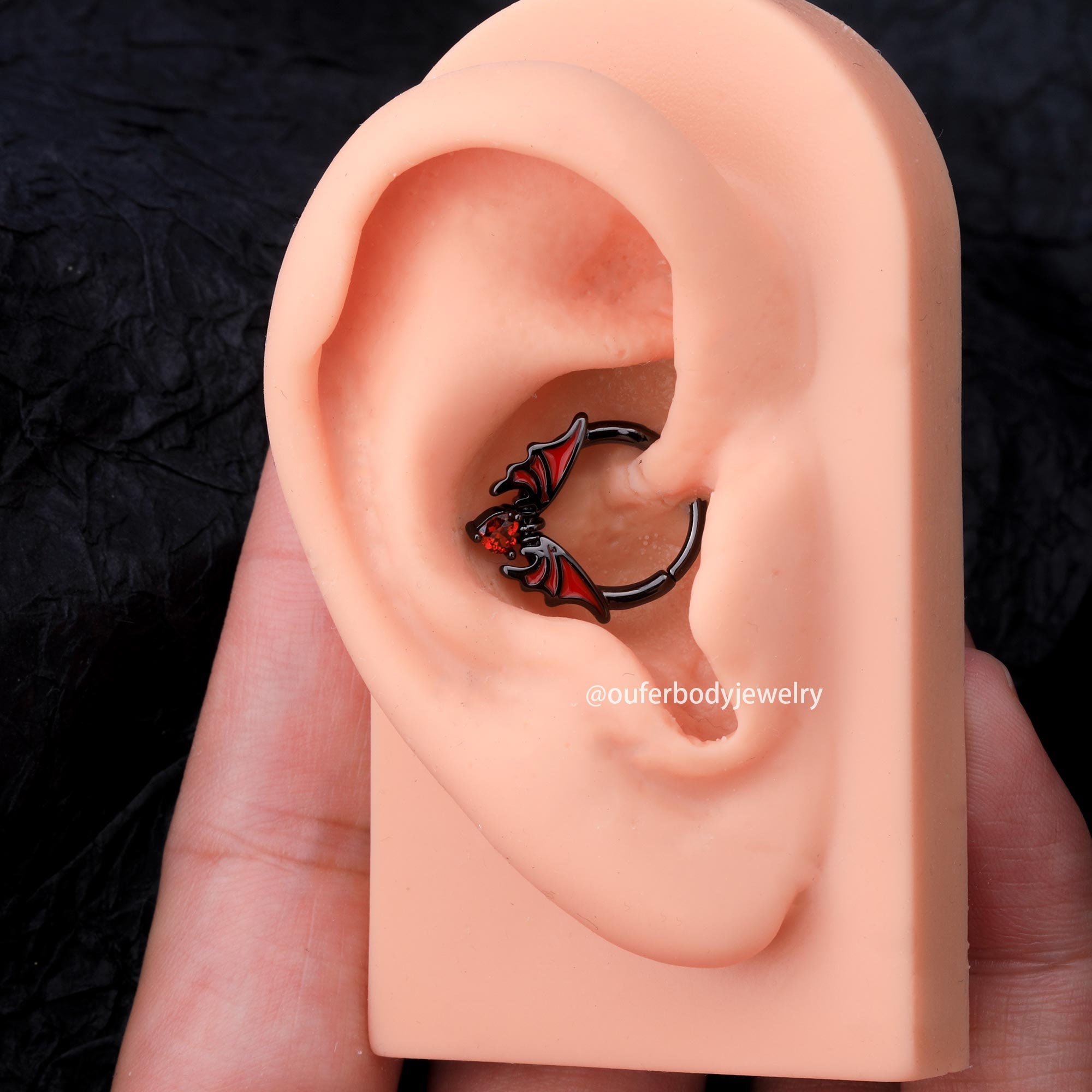 16G Bat Halloween Septum Ring/Daith Hoop/Conch Hoop/Tragus Hoop/Helix Hoop/Spooky Jewelry/Hoop Earrings/Cartilage Earrings/Gift for her