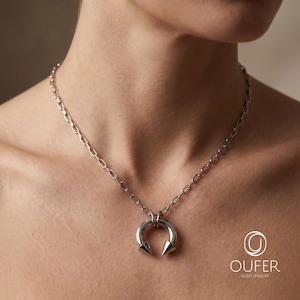 CBR Ball Pendant Necklace, Industrial Minimalist Chain Necklace