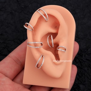 16G Double Hoop Septum Ring/Cartilage Hoop/Conch Earring/Nose Piercing/Daith Ring/Tragus Jewelry/Helix Hoop/Cartilage Earring/Hoop Earring