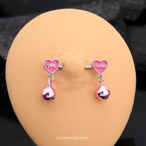 4pcs 14g Pink Nipple Ring/jingle Bell Nipple Barbells/dangle Nipple