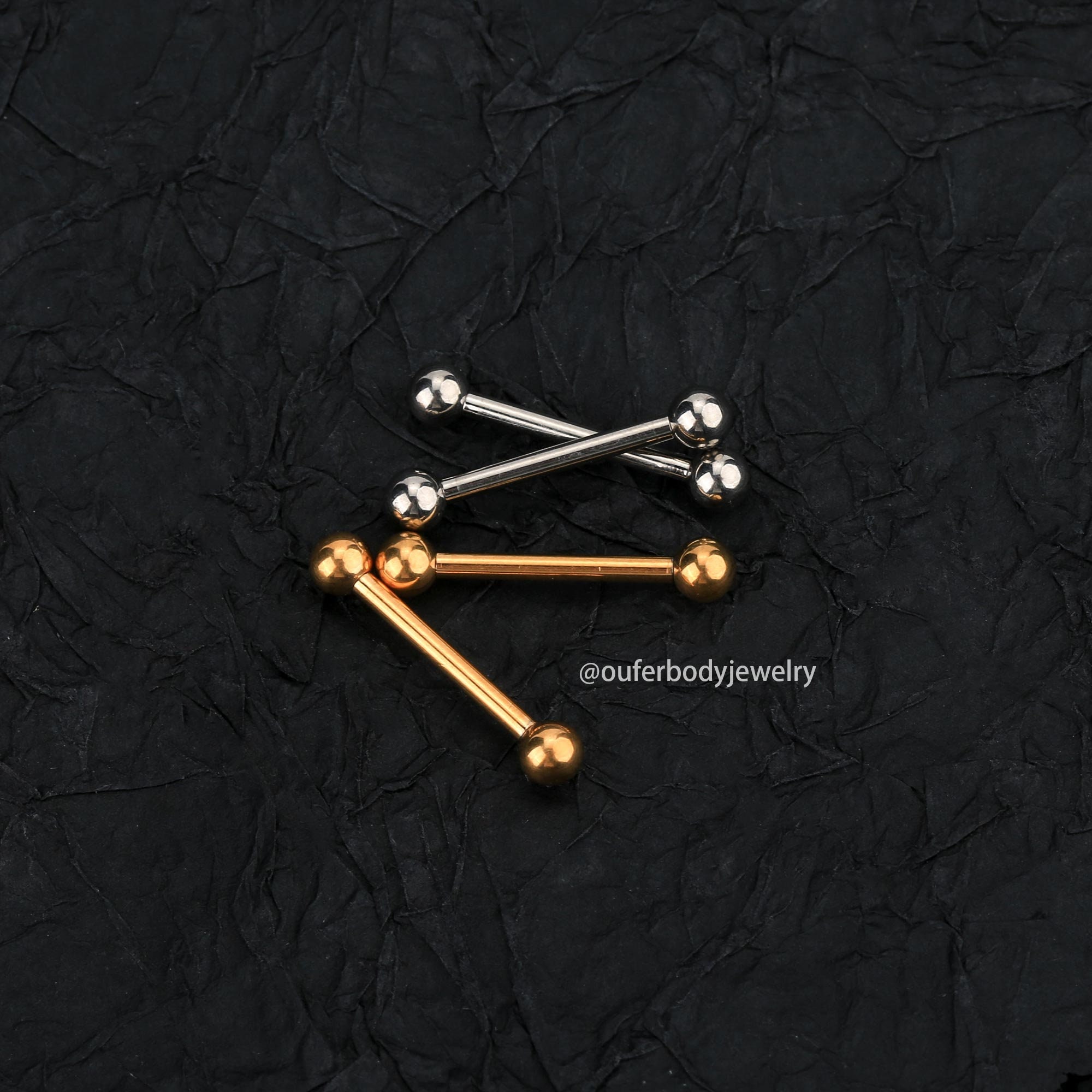 Anello Per Ombelico OUFER 14K - Barra 14G Con Zirconi, Oro Massiccio, Ipoallergenico, Per Piercing