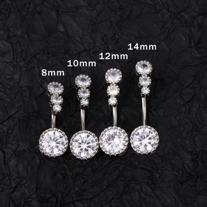 14g 316L Surgical Steel Belly Piercing Ring/ Clear CZ Belly Button Rings/ Crystal Navel Rings /Belly /Nombril Jewelry/ Navel Belly Ring