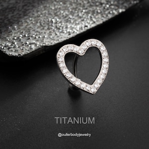 14G Implant Titanium Heart CZ Reverse Belly Ring/CZ Sparkly Belly Piercing/Top Down Reverse Belly Ring/Navel Jewelry/Belly Piercing/Gifts
