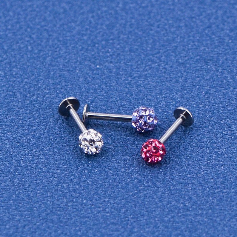 3pcs 16 Gauge CZ Lip Rings/ Labret Internally Threaded Etsy