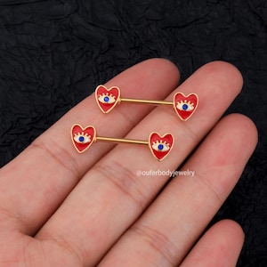 Evil eye Nipple Ring/Nipple Piercing/Nipple Jewelry/Evil Eye Nipple Barbell/Barbell Jewelry/Sexy Body Jewelry/Nipple Shield/Birthday Gift