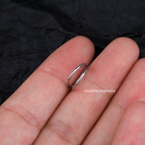 Anillo de tabique de doble aro de 18G, aro con bisagras, aro de trago, aro de daith, aro de hélice, aro de concha, pendiente de cartílago, regalo para ella, pendientes minimalistas imagen 8