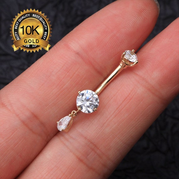 Solid gold belly ring deals